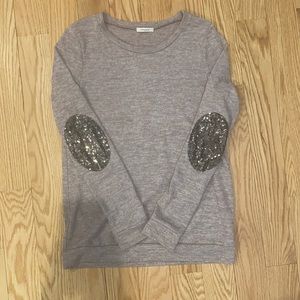 Sequin elbow patch Sweater